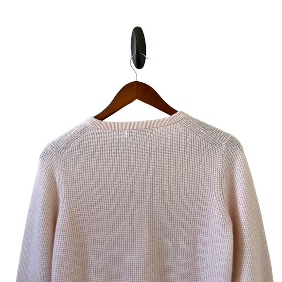 White + Warren Cashmere Waffle Henley Sweater In Pink Sand Size S - Picture 10 of 15